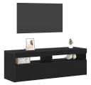 vidaXL TV-Schrank Schwarz Eichen-Optik mit LED-Beleuchtung Bild 3