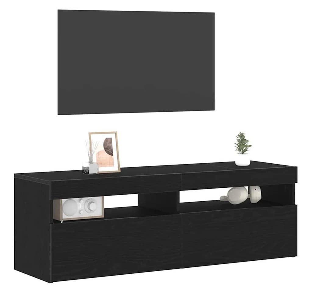 vidaXL TV-Schrank Schwarz Eichen-Optik mit LED-Beleuchtung - Bild 3