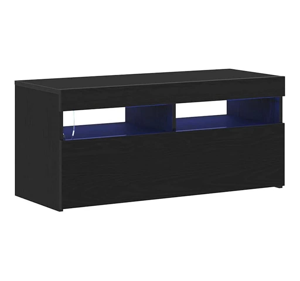 vidaXL TV-Schrank Schwarz Eichen-Optik - Bild 2
