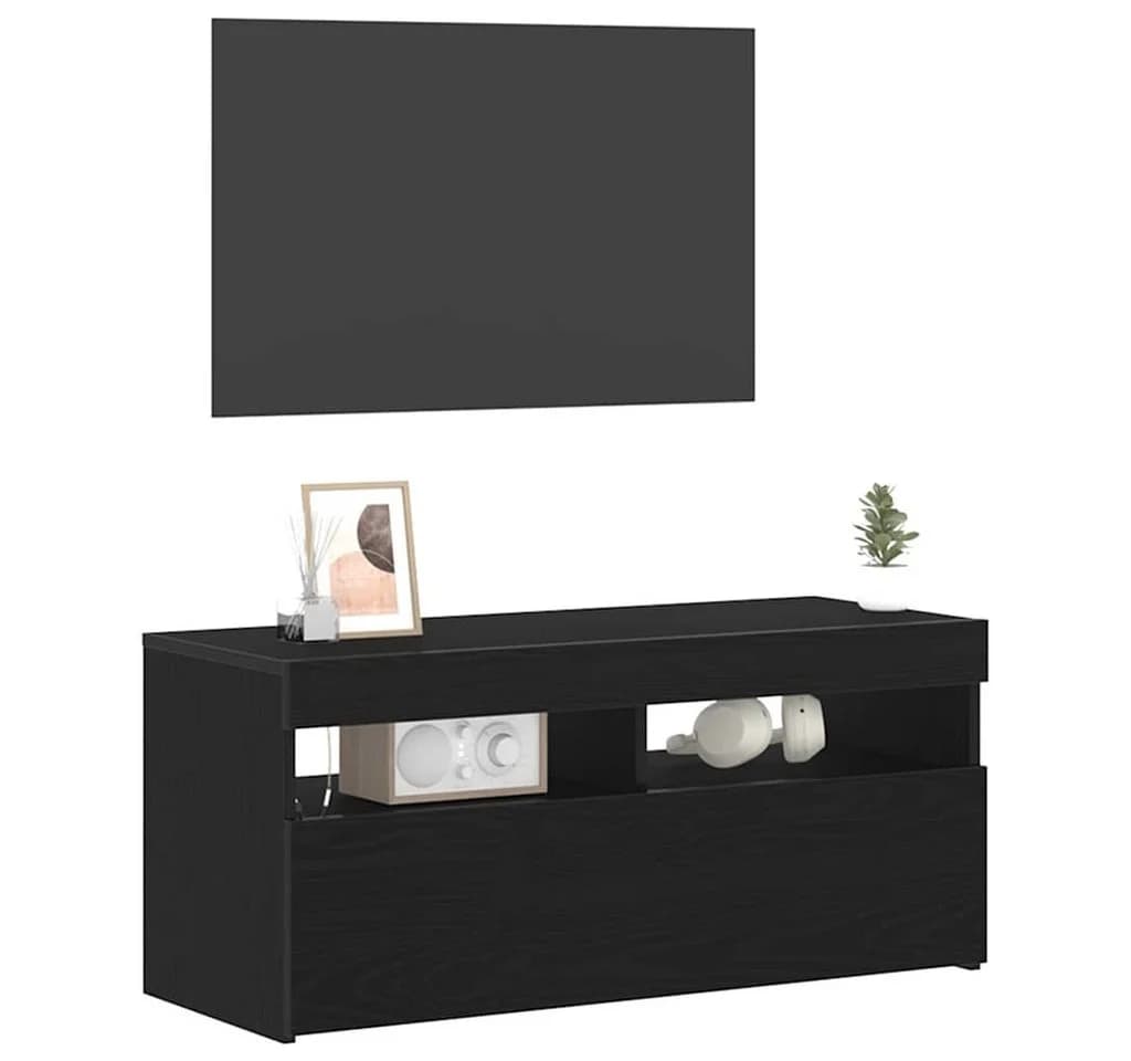 vidaXL TV-Schrank Schwarz Eichen-Optik - Bild 3