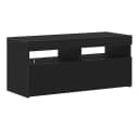 vidaXL TV-Schrank Schwarz Eichen-Optik Bild 4