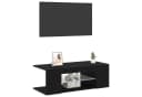 vidaXL TV-Schrank Schwarz Eichen-Optik mit LED-Beleuchtung Bild 3