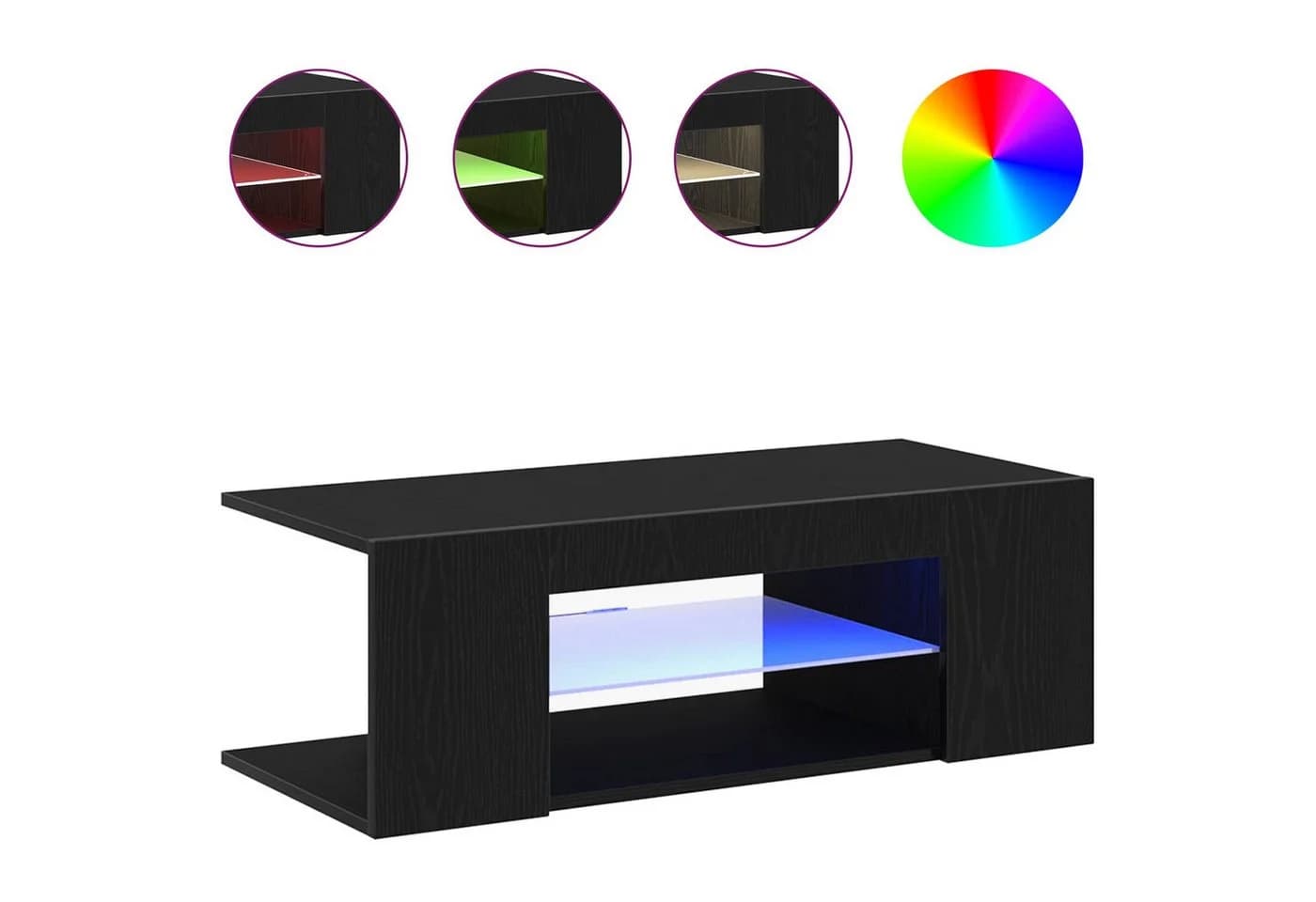 vidaXL TV-Schrank Schwarz Eichen-Optik mit LED-Beleuchtung - Bild 4