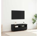 vidaXL TV-Schrank Schwarz Eichen-Optik LED-Beleuchtung Bild 1