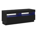vidaXL TV-Schrank Schwarz Eichen-Optik LED-Beleuchtung Bild 2