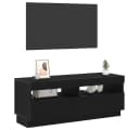 vidaXL TV-Schrank Schwarz Eichen-Optik LED-Beleuchtung Bild 3