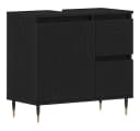 vidaXL Badezimmerspiegelschrank Schwarz Eichen-Optik Bild 2