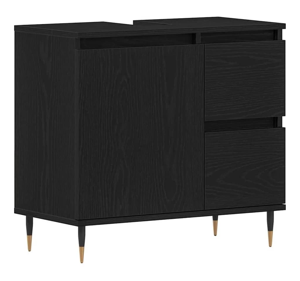 vidaXL Badezimmerspiegelschrank Schwarz Eichen-Optik - Bild 2