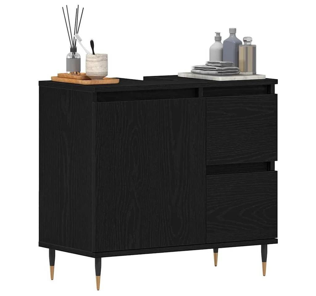 vidaXL Badezimmerspiegelschrank Schwarz Eichen-Optik - Bild 3