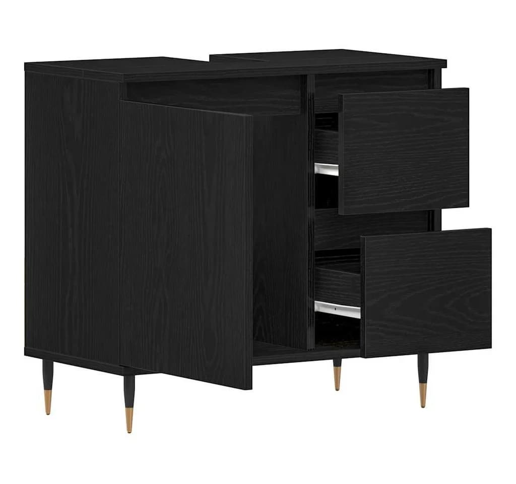 vidaXL Badezimmerspiegelschrank Schwarz Eichen-Optik - Bild 5