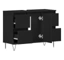 vidaXL Badezimmerspiegelschrank Waschbeckenschrank Schwarz Eichen-Optik Bild 5