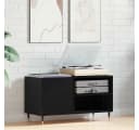 vidaXL Lowboard Schallplattenschrank Schwarz Eichen-Optik Bild 1