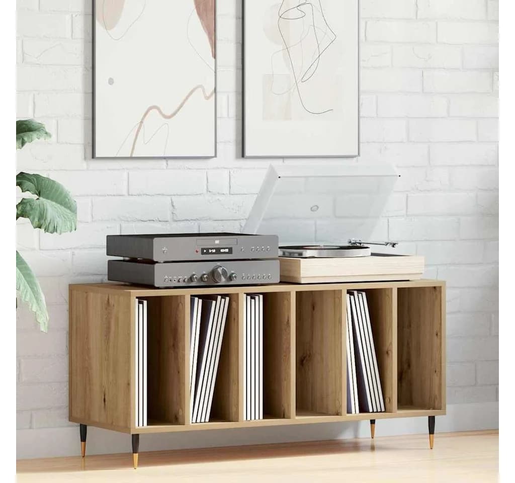 vidaXL Media-Regal Schallplattenschrank Artisan-Eiche