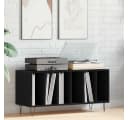 vidaXL Media-Regal Schallplattenschrank Schwarz Eichen-Optik Bild 1