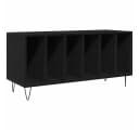 vidaXL Media-Regal Schallplattenschrank Schwarz Eichen-Optik Bild 2