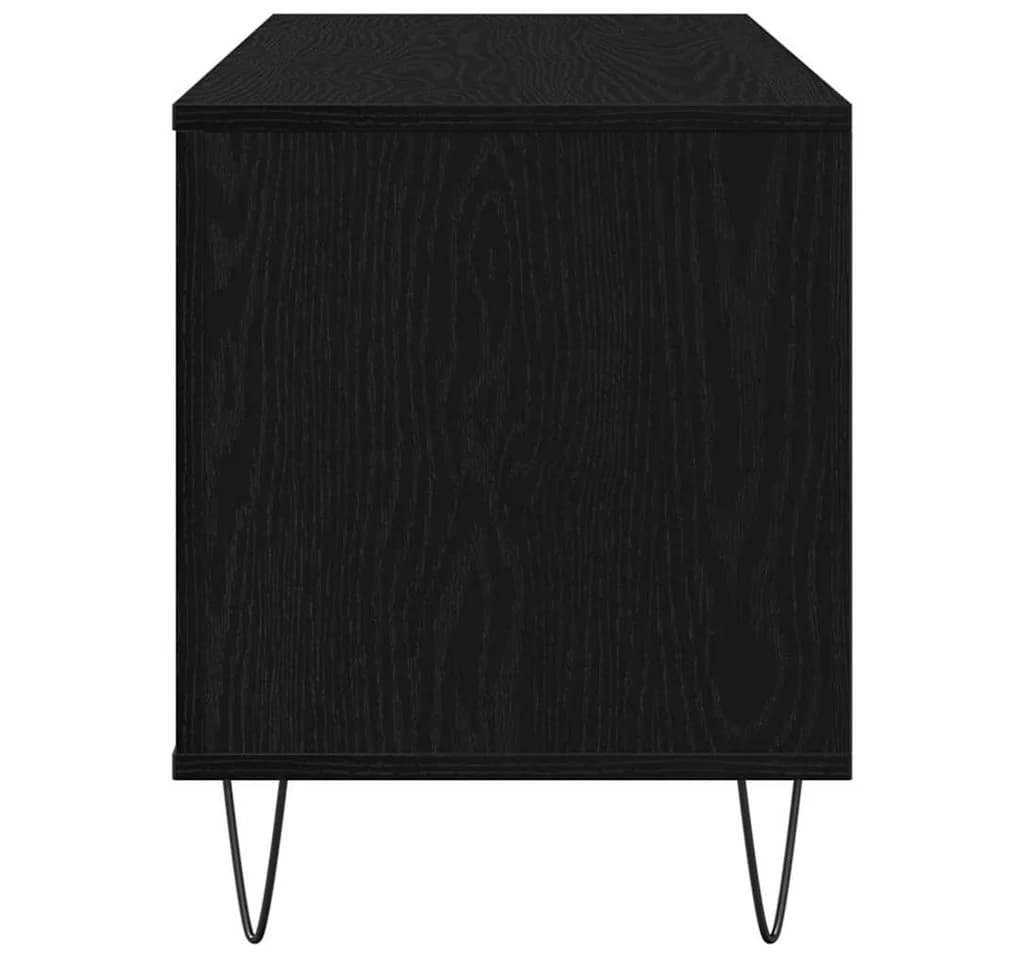 vidaXL Media-Regal Schallplattenschrank Schwarz Eichen-Optik - Bild 5