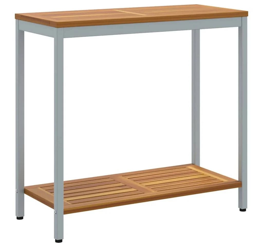 vidaXL Gartentisch mit Regal Grau Massivholz - Bild 2