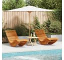 vidaXL Gartenliege 2-Person Braun Massivholz Wippend Bild 1