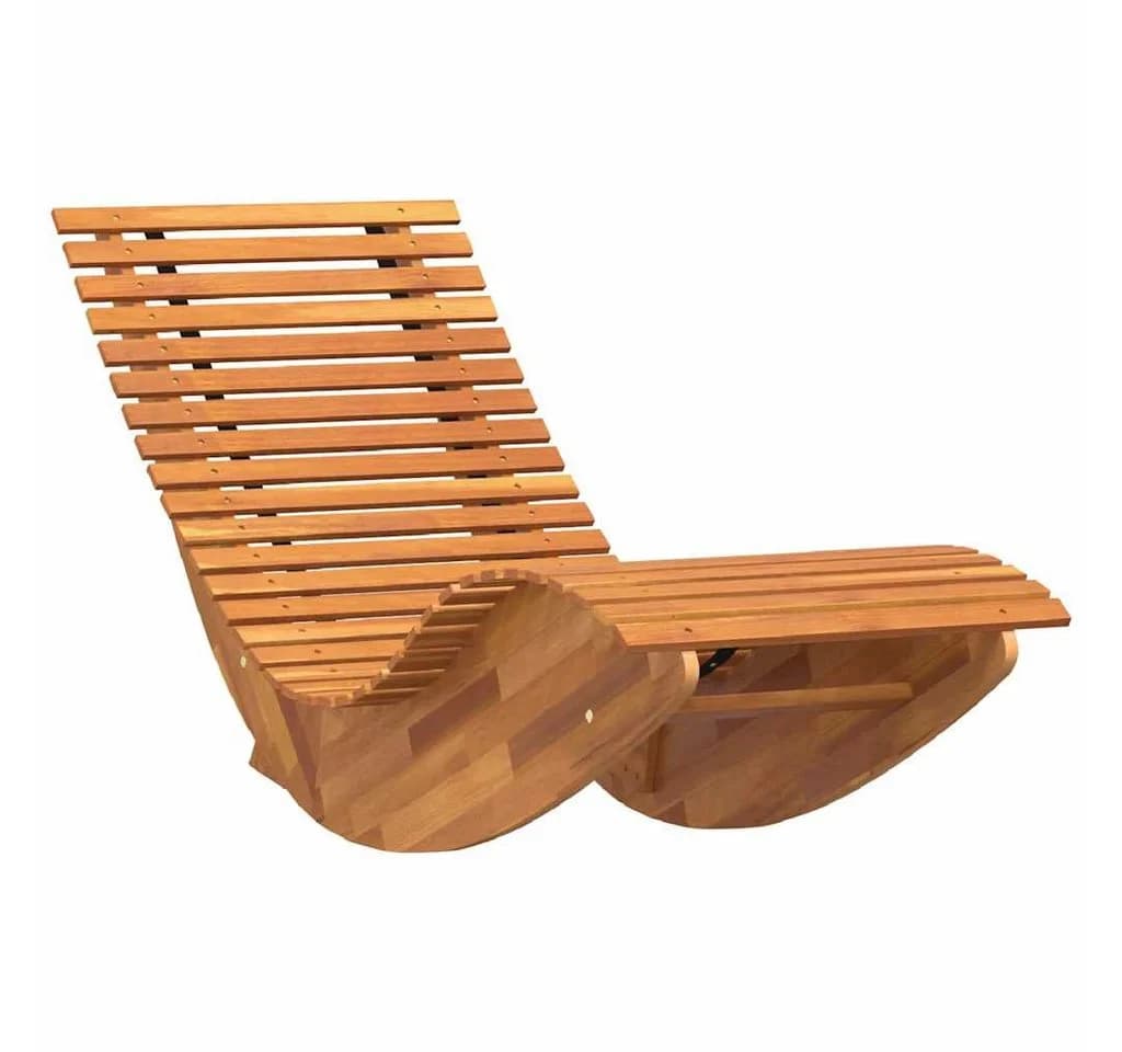 vidaXL Gartenliege 2-Person Braun Massivholz Wippend - Bild 4
