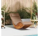 vidaXL Gartenliege Schaukelliege Massivholz mit Kissen Taupe Bild 1
