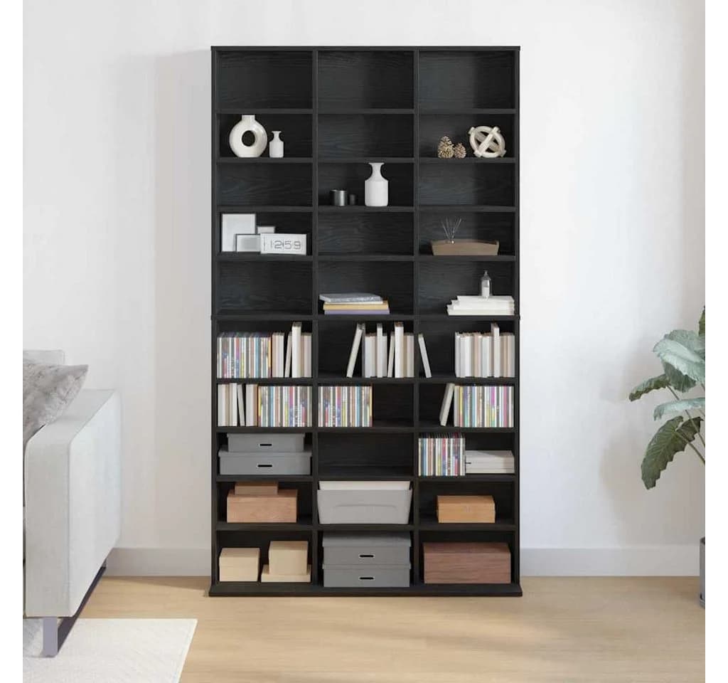 vidaXL CD-Regal Schwarz Eichen-Optik Holzwerkstoff - Bild 4