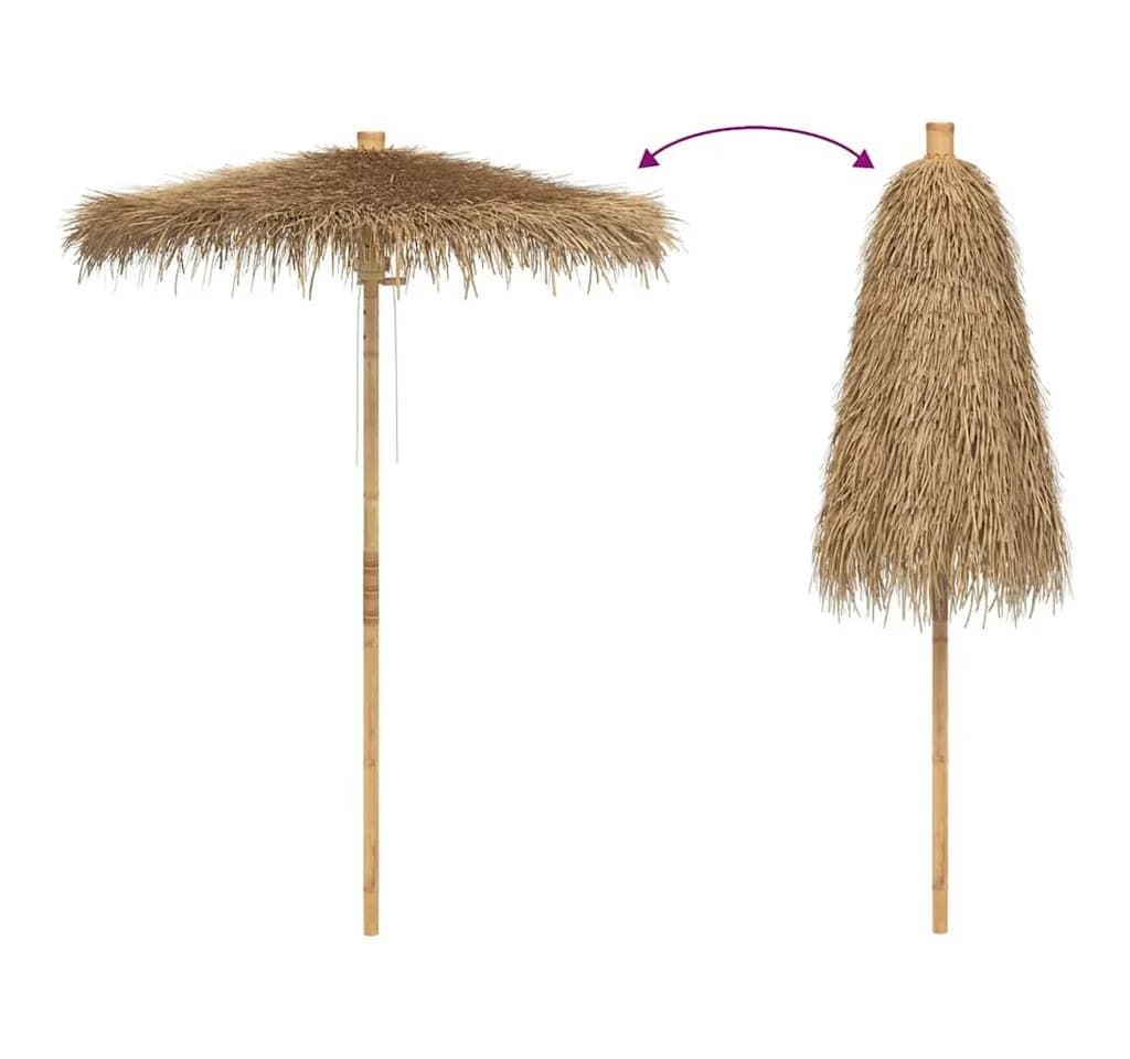 vidaXL Tiki-Sonnenschirm Bananenblattdach Bambus 180 cm - Bild 5