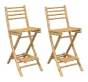 vidaXL 2x Garten-Barhocker Bambus Klappbar mit Fußstütze Bild 2