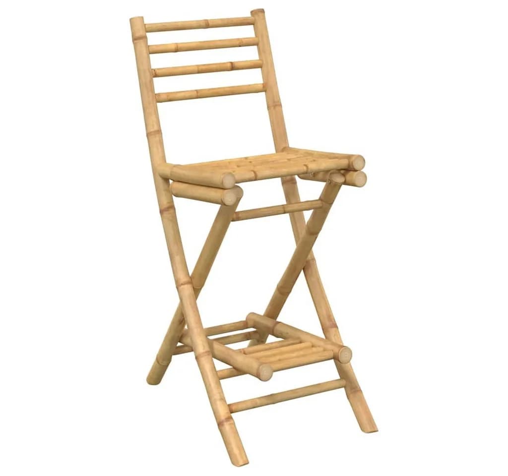 vidaXL 2x Garten-Barhocker Bambus Klappbar mit Fußstütze - Bild 4