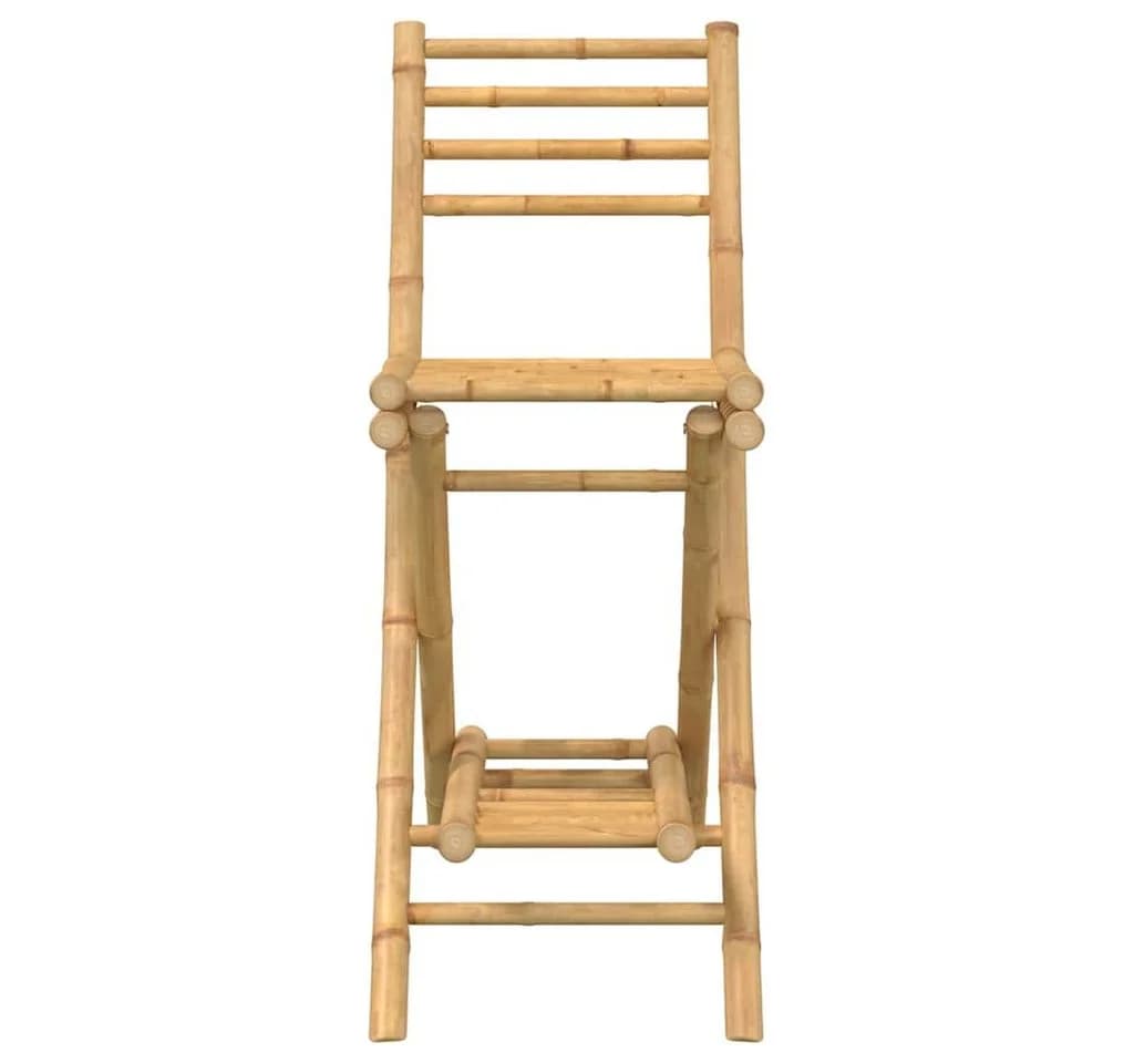 vidaXL 2x Garten-Barhocker Bambus Klappbar mit Fußstütze - Bild 5