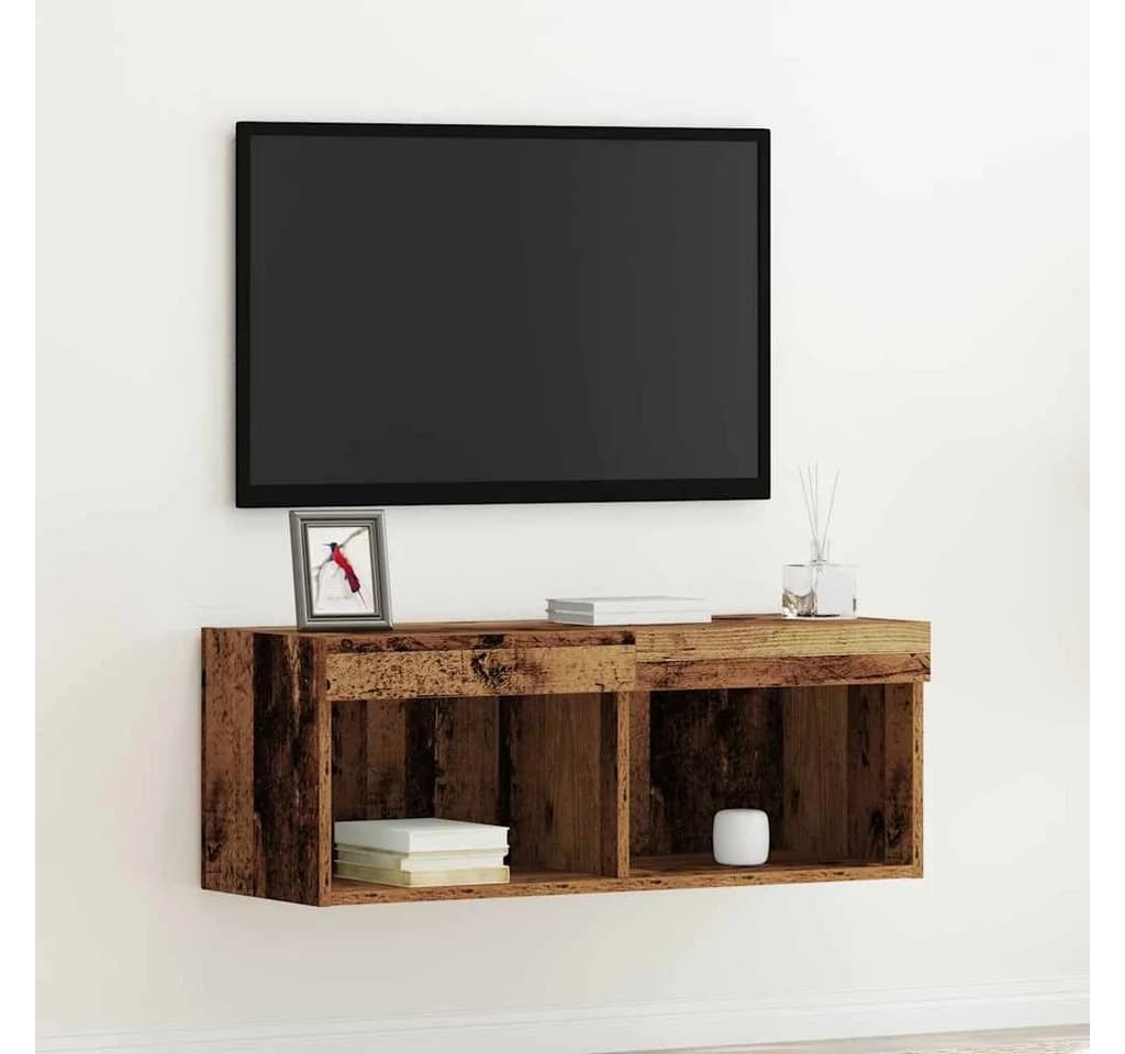 vidaXL TV-Schrank LED Altholz Holzwerkstoff