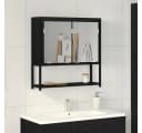 vidaXL Badezimmerspiegelschrank Schwarz Eichen-Optik 60x16x60 cm Bild 1