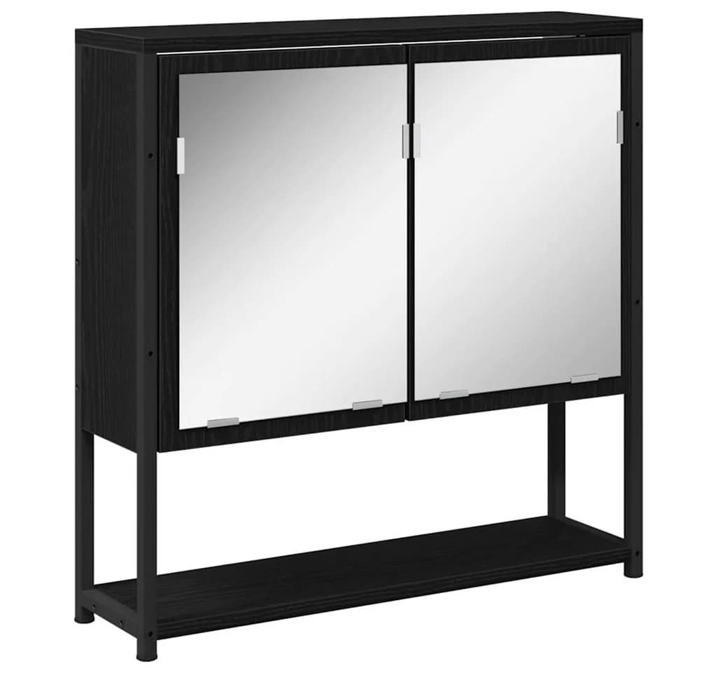 vidaXL Badezimmerspiegelschrank Schwarz Eichen-Optik 60x16x60 cm - Bild 2