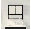 vidaXL Badezimmerspiegelschrank Schwarz Eichen-Optik 60x16x60 cm Bild 4