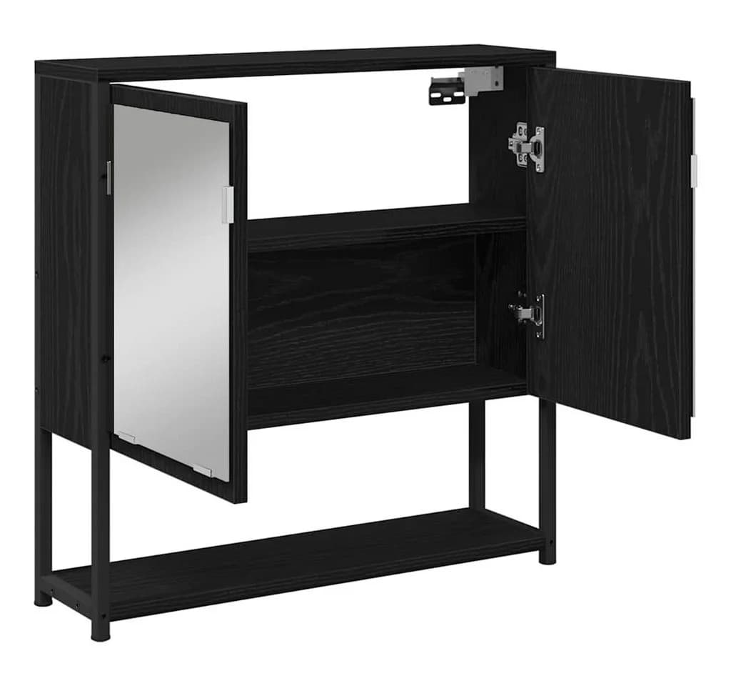 vidaXL Badezimmerspiegelschrank Schwarz Eichen-Optik 60x16x60 cm - Bild 5