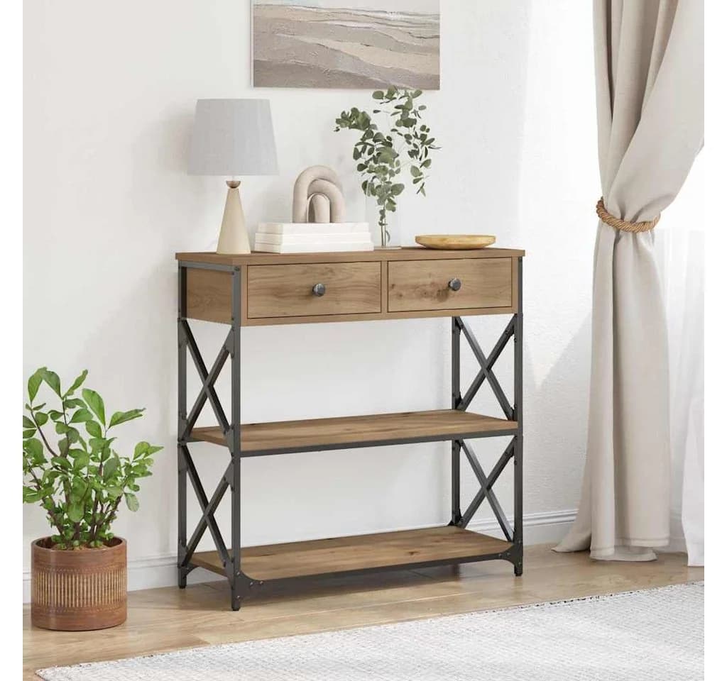 vidaXL Beistelltisch Konsole Tisch Artisan-Eiche