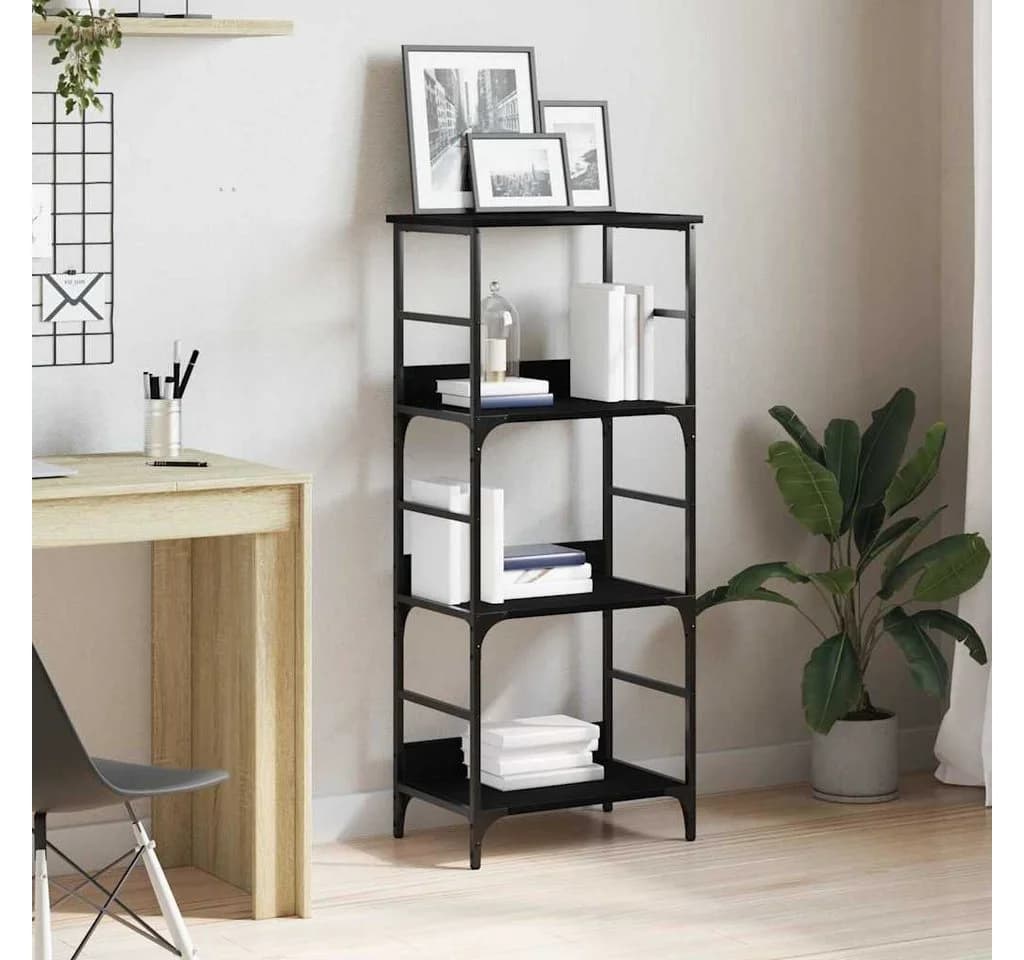 vidaXL Bücherregal Schwarz Eichen-Optik 3 Fächer