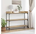 vidaXL Konsolentisch mit Regal Industrial Design Schwarz Braun Bild 1