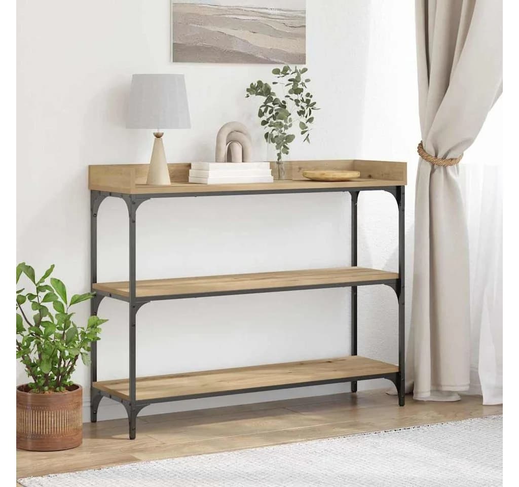vidaXL Konsolentisch mit Regal Industrial Design Schwarz Braun - Bild 1