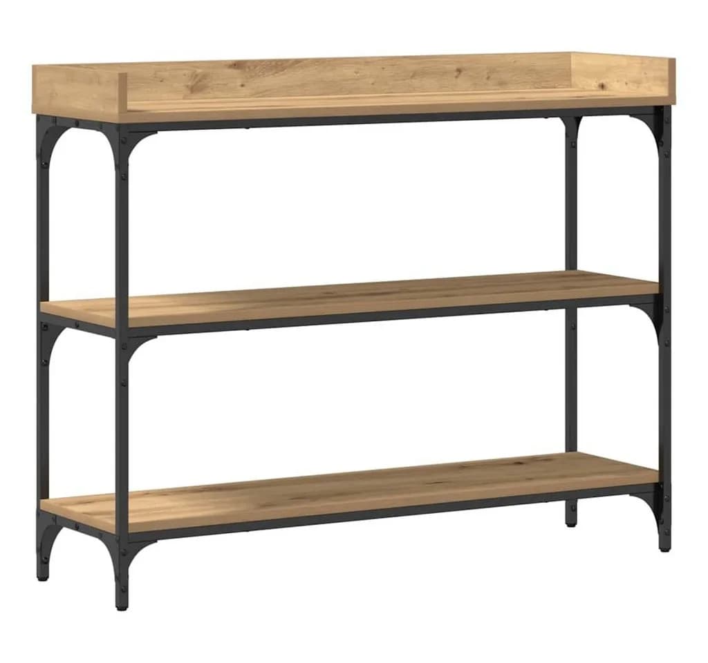 vidaXL Konsolentisch mit Regal Industrial Design Schwarz Braun - Bild 2