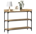 vidaXL Konsolentisch mit Regal Industrial Design Schwarz Braun Bild 3