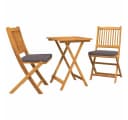 vidaXL Gartenlounge-Set 3-tlg. Braun Massivholz Bild 2