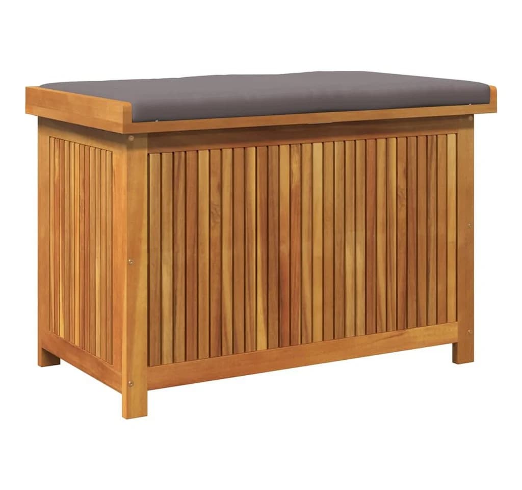 vidaXL Gartenbox Outdoor-Kissenbox mit Kissen Massivholz Grau - Bild 2