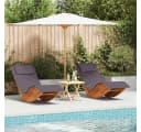 vidaXL Gartenliege 2-Person Braun Massivholz mit Kissen Bild 1