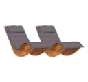 vidaXL Gartenliege 2-Person Braun Massivholz mit Kissen Bild 2