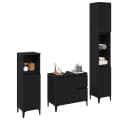 vidaXL Badezimmer-Set Wandmontiert 3 pcs Schwarz Eichen-Optik Bild 3