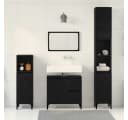 vidaXL Badezimmer-Set Wandmontiert 3 pcs Schwarz Eichen-Optik Bild 4