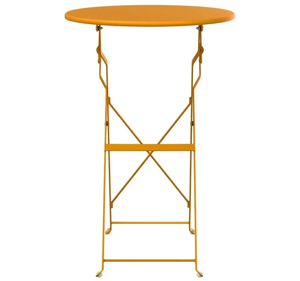 vidaXL Bistrotisch Senf Pulverbeschichteter Stahl Faltbar - Bild 4