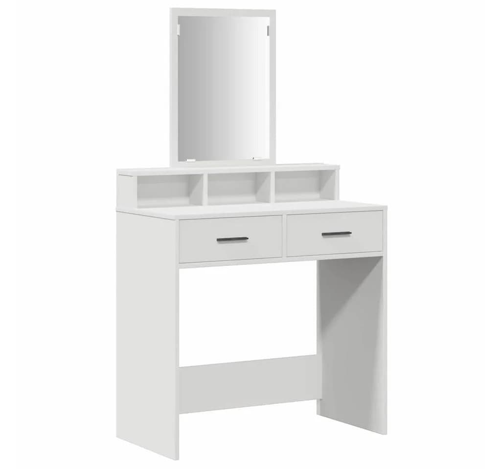 vidaXL Schminktisch Weiß mit Spiegel und 2 Schubladen - Bild 2