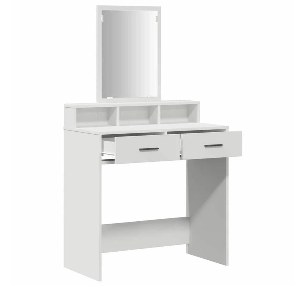 vidaXL Schminktisch Weiß mit Spiegel und 2 Schubladen - Bild 5