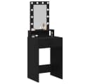 vidaXL Schminktisch Schwarz mit LED-Spiegel und USB-Anschluss Bild 3